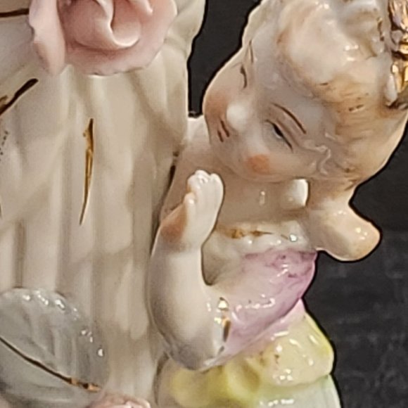 Pair of Vintage 1950s Ucagco Porcelain Figural Spill Vases Made in Japan - Picture 6 of 10